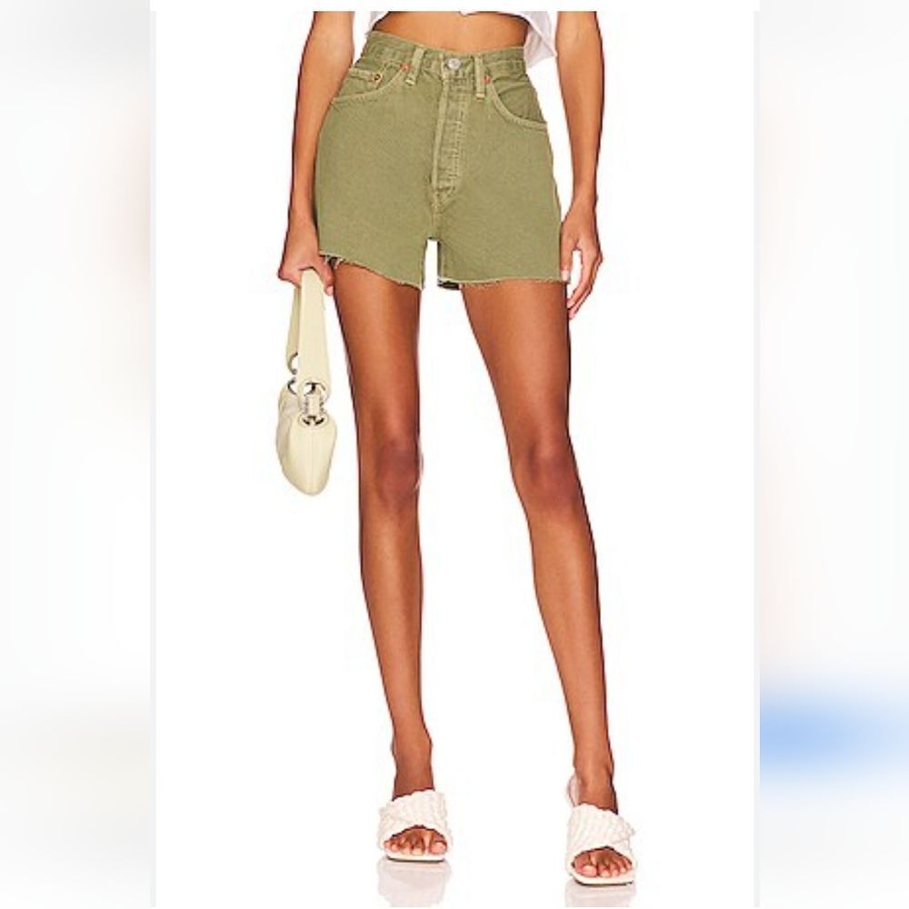 RE/DONE Originals 50s Cutoff Shirt in Washed Sage Size 24